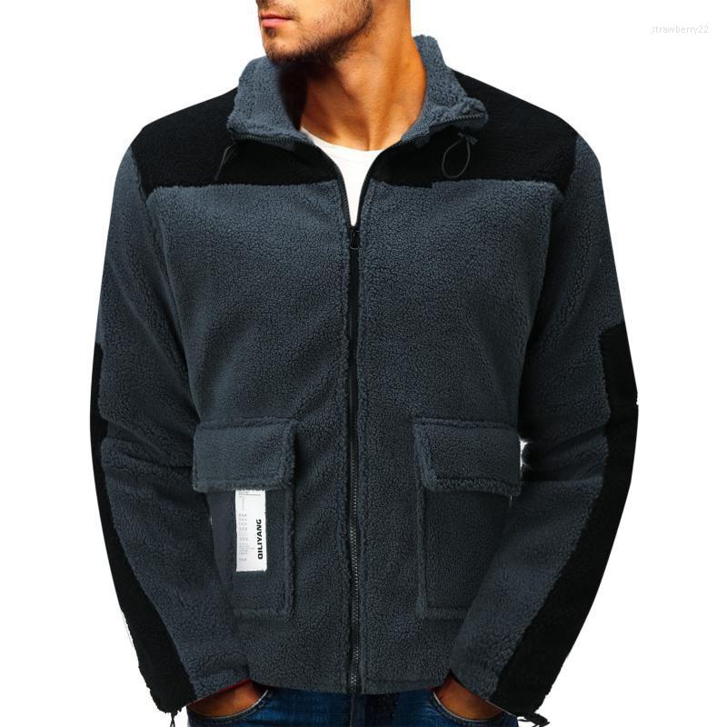 Men's Vests Winter Coat Color Matching Long-Sleeved Jacket Stand-Collar Zipper Plush Warm Soft Coats For Men Stra22, White 
Men's Vests Winter Coat Color Matching Long-Sleeved Jacket Stand-Collar Zipper Plush Warm Soft Coats For Men Stra22, White