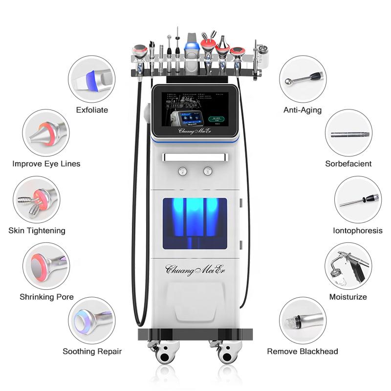 11 in 1 Microdermabrasion facial machine oxygen aqua jet peel whitening supplement brighten skin improvement hydro facials dermabrasion beauty