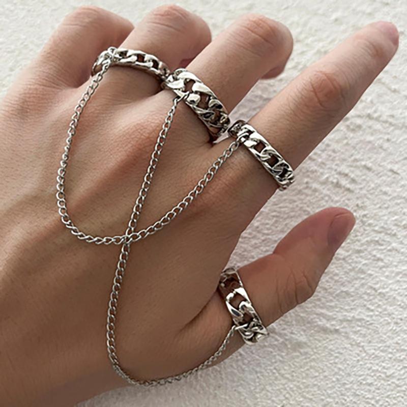 Cluster Rings YADELAI Punk Cool Hip Multi-layer Adjustable Chain Double Open Finger Ring Alloy Man Rotate For Women Party Gift
Cluster Rings YADELAI Punk Cool Hip Multi-layer Adjustable Chain Double Open Finger Ring Alloy Man Rotate For Women Party Gift