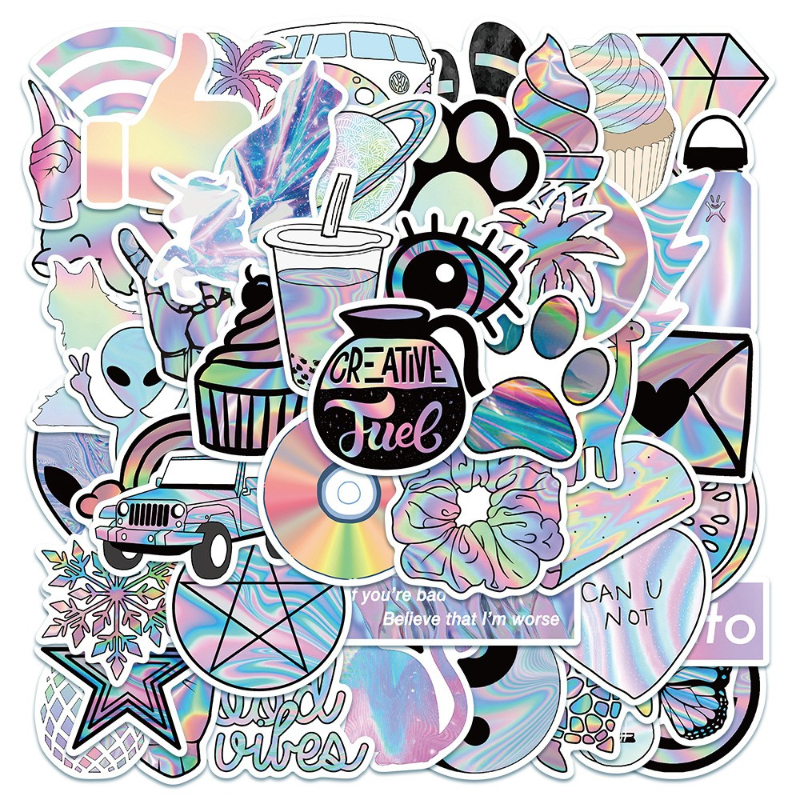 50Pcs/Lot Mixed VSCO Holographic Laser Cartoon Stickers Luggage Skateboard Cute DIY Cool Graffiti Girl Gradient Sticker Decal, Multi colors
50Pcs/Lot Mixed VSCO Holographic Laser Cartoon Stickers Luggage Skateboard Cute DIY Cool Graffiti Girl Gradient Sticker Decal, Multi colors