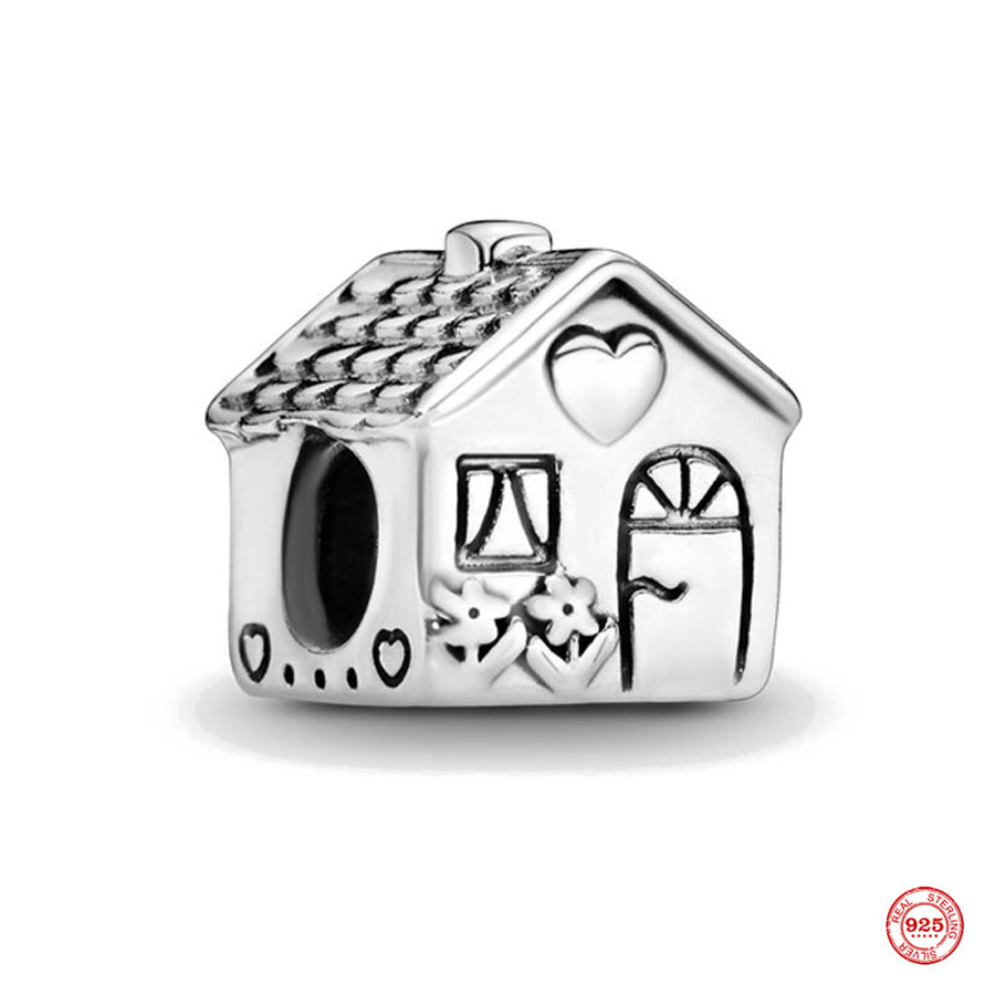 925 Sterling Silver Dangle Charm Exquisite Sterling Pendant Silver House Family Bead Fit Charms Bracelet DIY Jewelry Accessories