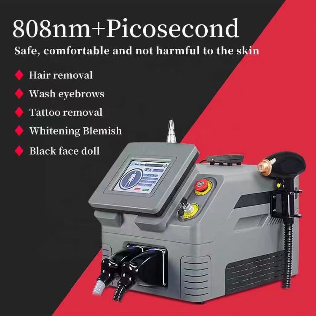 2 in 1 Professional 808 nm Diode Hair Removal Machine Painless Nd Yag Pico Laser Q-switch Tattoo Removal Device 20 Million Shots