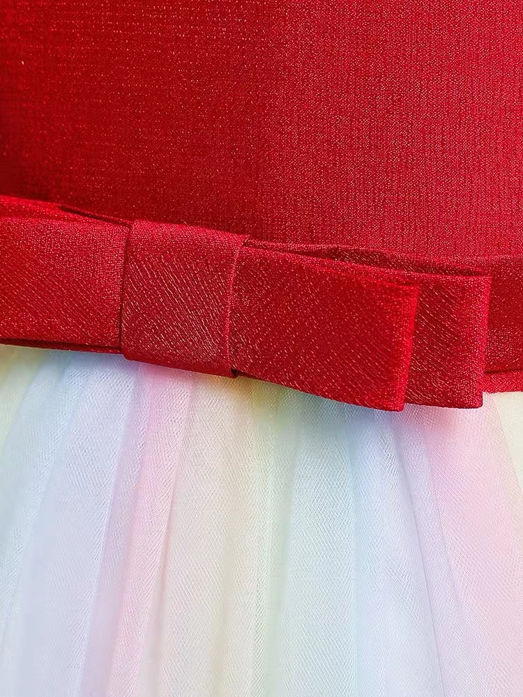 Royal Blue Toddler Flower Dresses For Weddings Rainbow Red Girl Birthday Party Dress High Low Ball Gown Little Girls Pageant Wear 403