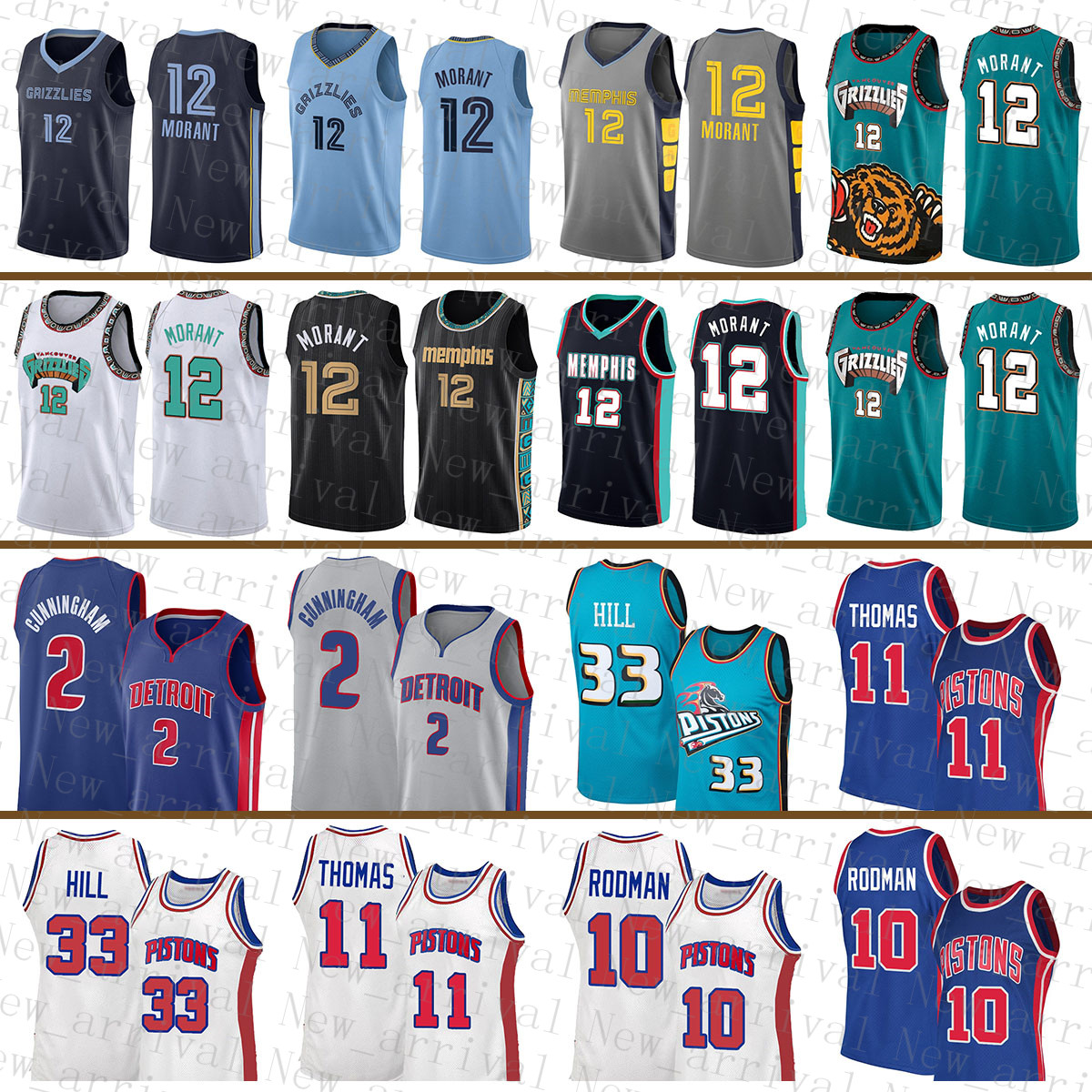 Memphis''Grizzlies''Men Detroit''Pistons''Men 33 11 Ja Morant Cade Cunningham Basketball Jersey 12 2 Grant Hill Isiah Thomas 108
Memphis''Grizzlies''Men Detroit''Pistons''Men 33 11 Ja Morant Cade Cunningham Basketball Jersey 12 2 Grant Hill Isiah Thomas 108