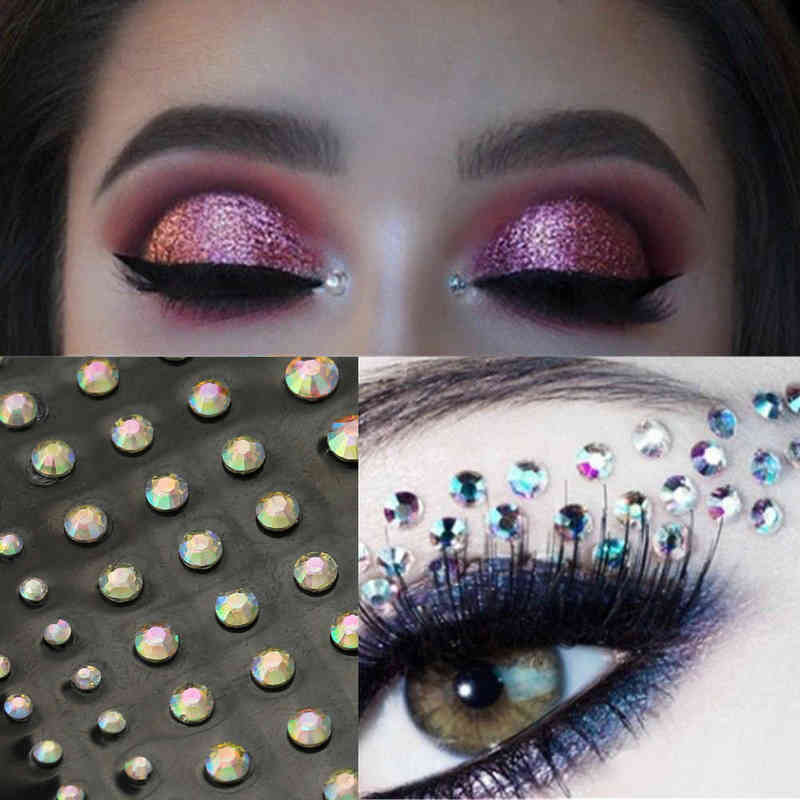 NXY Temporary Tattoo Fashion Women Diamond Makeup Eyeliner Eyeshadow Face Sticker Jewel Crystal 0330