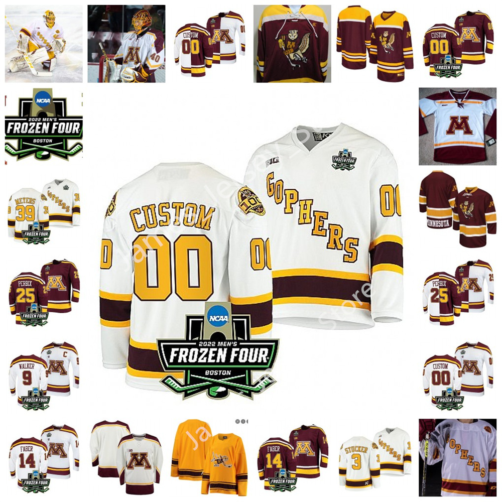 2022 NCAA Frozen Four Championship Minnesota Golden Gophers College Hockey Jersey 19 Vinni Lettieri 5 Nick Leddy 25 Justin Kloos 81 Phil Kessel 6 Erik Johnson Jerseys, 2022 maroon without any patch
2022 NCAA Frozen Four Championship Minnesota Golden Gophers College Hockey Jersey 19 Vinni Lettieri 5 Nick Leddy 25 Justin Kloos 81 Phil Kessel 6 Erik Johnson Jerseys, 2022 maroon without any patch