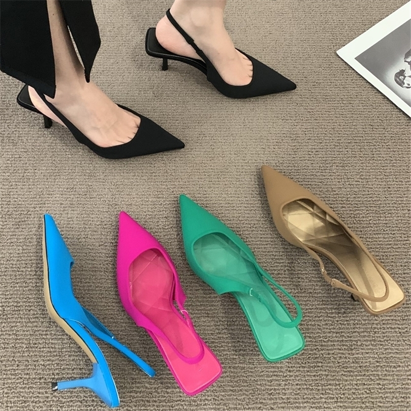 Sandal Slingback Hak Tinggi Tipis Fashion Musim Panas Sepatu Slip On Mules Ujung Lancip Pump Pesta Elegan untuk Wanita 220611, Green 6.5cm
Sandal Slingback Hak Tinggi Tipis Fashion Musim Panas Sepatu Slip On Mules Ujung Lancip Pump Pesta Elegan untuk Wanita 220611, Green 6.5cm