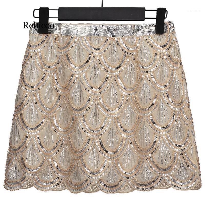 Skirts Vintage Shiny Flapper Costume Women Fish Scale Sequin Skirt Bead Embellished High Waist Mini Chiffon Party Jupe, Beige
Skirts Vintage Shiny Flapper Costume Women Fish Scale Sequin Skirt Bead Embellished High Waist Mini Chiffon Party Jupe, Beige