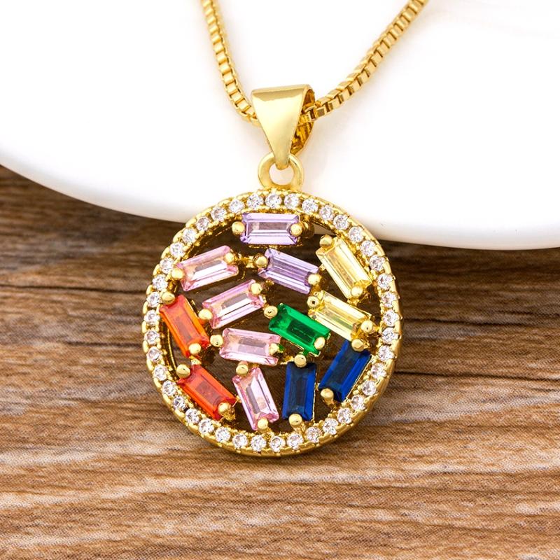 Pendant Necklaces Arrival Round Hollow Necklace Gold Chain Cubic Zirconia CZ Rhinestone Crystal Colorful Turkish Fashion Jewelry For Women G
Pendant Necklaces Arrival Round Hollow Necklace Gold Chain Cubic Zirconia CZ Rhinestone Crystal Colorful Turkish Fashion Jewelry For Women G