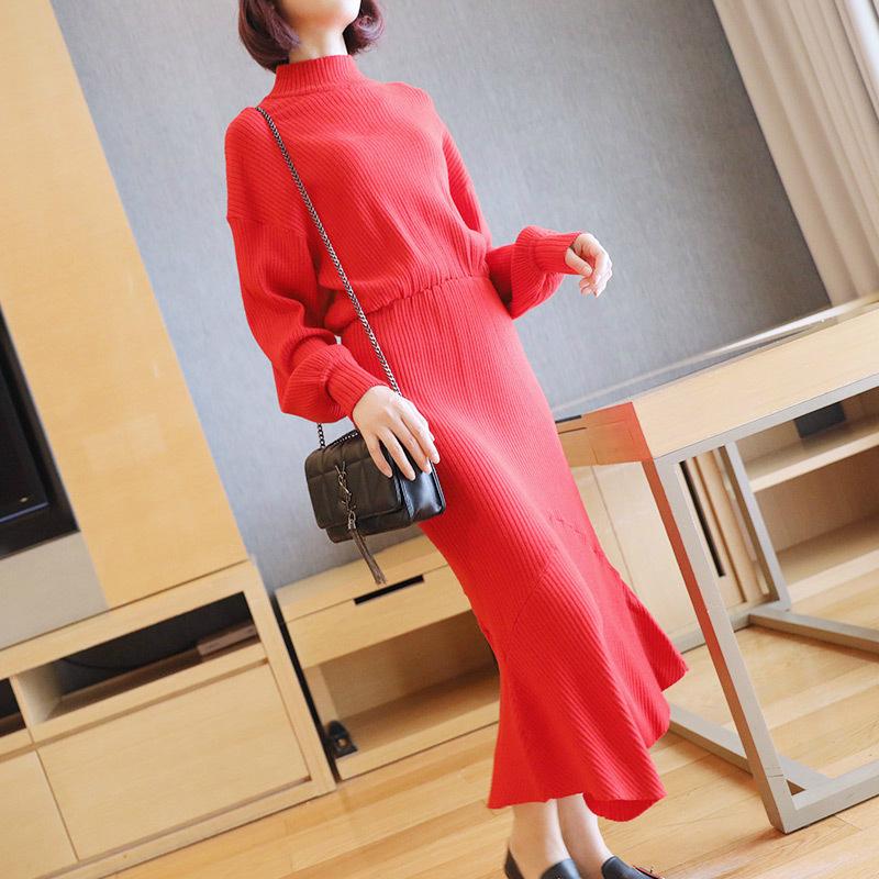 Casual Dresses Sheer Streetwear Ladies Arrival 2022 Long Sleeve Thick Warm Knitted Sweater Dress Woman Black Red Midi Knit
Casual Dresses Sheer Streetwear Ladies Arrival 2022 Long Sleeve Thick Warm Knitted Sweater Dress Woman Black Red Midi Knit