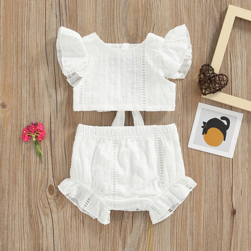 Clothing Sets Infants Baby Girl 2Pcs Outfits Sweet Solid Color Hollow Pattern Ruffle Sleeve Backless Tie-up Tops With Shorts SuitClothing Cl, White
Clothing Sets Infants Baby Girl 2Pcs Outfits Sweet Solid Color Hollow Pattern Ruffle Sleeve Backless Tie-up Tops With Shorts SuitClothing Cl, White