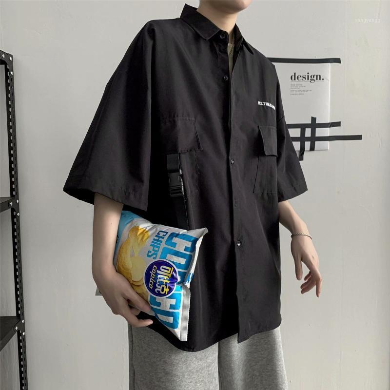 Summer Men's Tooling Shirt 2022 Loose Lapel T-shirt Pure Cotton Casual Short-sleeved Pocket Solid Color Shirts, Black
Summer Men's Tooling Shirt 2022 Loose Lapel T-shirt Pure Cotton Casual Short-sleeved Pocket Solid Color Shirts, Black