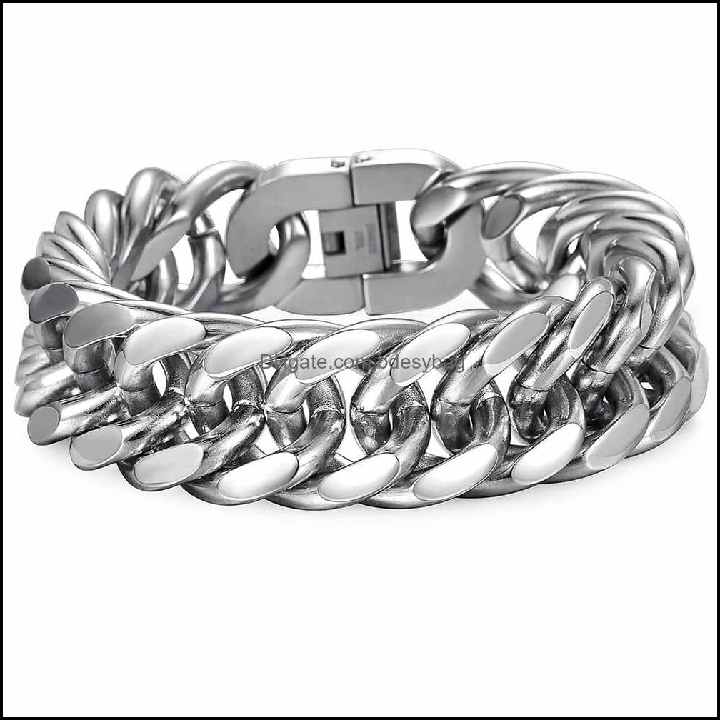 Charm Bracelets Davieslee 18/22Mm Heavy Mens Bracelet Curb Cuban Link Sier Color 316L Stainless Steel Wristband Male Jewel Bdesybag Dhvfq
Charm Bracelets Davieslee 18/22Mm Heavy Mens Bracelet Curb Cuban Link Sier Color 316L Stainless Steel Wristband Male Jewel Bdesybag Dhvfq