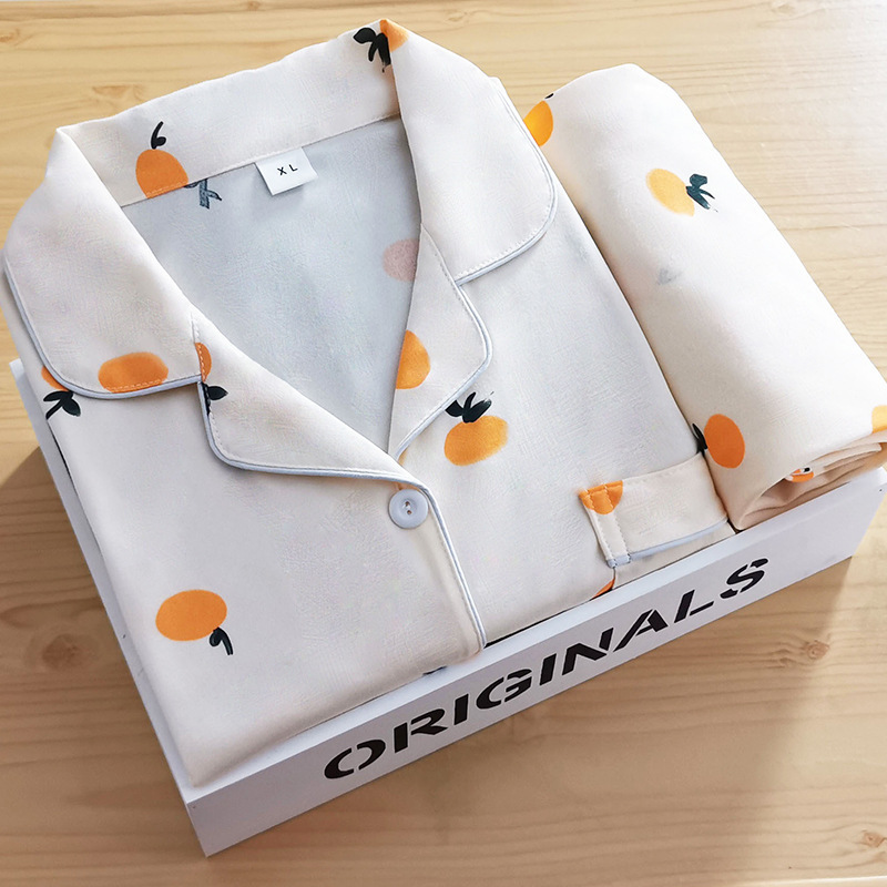 style lapel pajamas women in the spring and autumn cardigan long-sleeved pants cartoon ms leisurewear suit Women's 220329