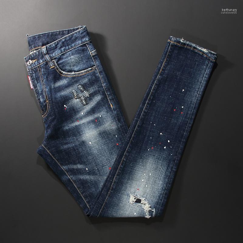 Men's Jeans Italian Style Fashion Men High Quality Retro Blue Slim Fit Ripped Vintage Designer Casual Splashed Denim Pants Bert22
Men's Jeans Italian Style Fashion Men High Quality Retro Blue Slim Fit Ripped Vintage Designer Casual Splashed Denim Pants Bert22