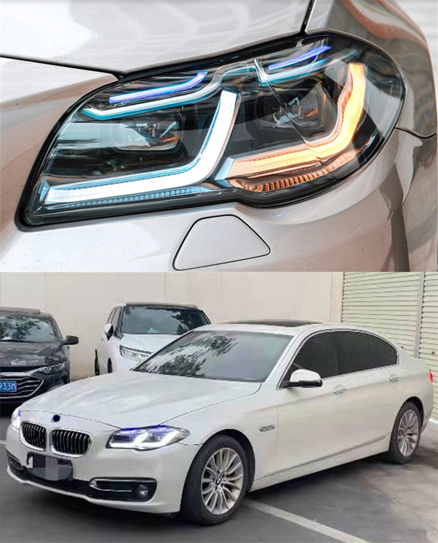 Car LED Head Lights For BMW F10 F18 20 10-20 17 LCI DRL Headlights Daytime Running Lights High Beam Lens Driving Lamp