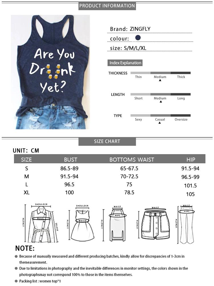 Women' Tanks & Camis Are You Drunk Yet Beer Letter Printed O Neck Sleeveless Tank Tops Casual Camisole Women Top Streetwear TopsWomen, White t-shirt
Women' Tanks & Camis Are You Drunk Yet Beer Letter Printed O Neck Sleeveless Tank Tops Casual Camisole Women Top Streetwear TopsWomen, White t-shirt