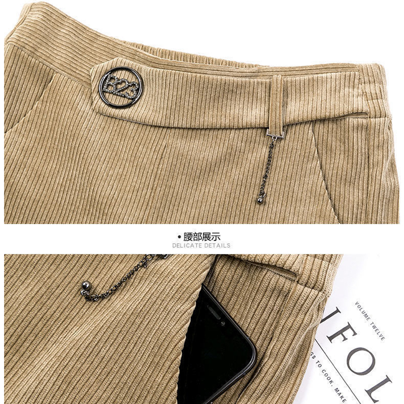 Korean fashion Wide Leg Pants For Women High Waist Oversized 4XL Corduroy Straight Casual Elegant Baggy Trousers 220325