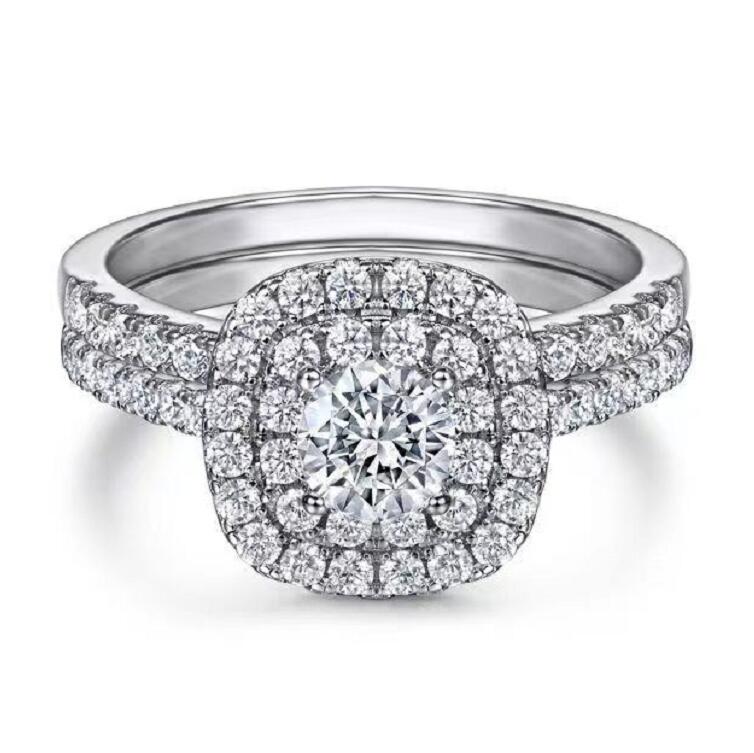 Wedding Rings Silver Engagement For Womens Cubic Zirconia 925 Sterling Lover Couple Ring Marriage Female Memorial Day Jewelry Gift