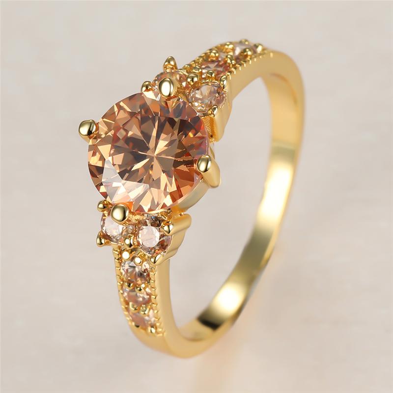 Wedding Rings Vintage Female Champagne Crystal Stone Ring Charm Gold Color Thin For Women Luxury Round Zircon Engagement RingWedding
Wedding Rings Vintage Female Champagne Crystal Stone Ring Charm Gold Color Thin For Women Luxury Round Zircon Engagement RingWedding