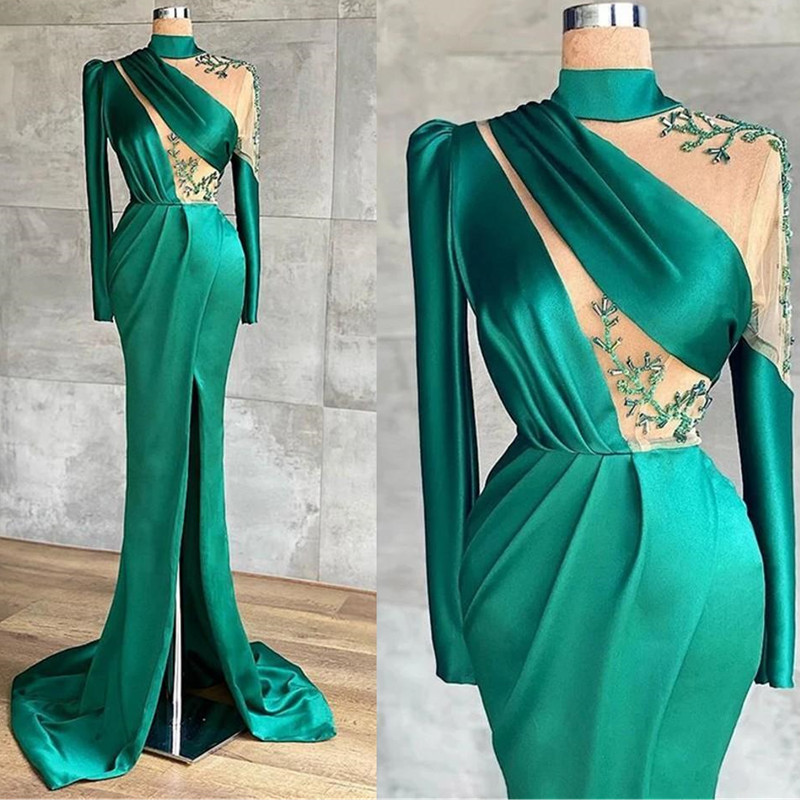Hunter Green Sexy Mermaid Evening Dresses Wear V Neck Illusion Satin Lace Long Sleeves Formal Party Prom Gowns, Burgundy
Hunter Green Sexy Mermaid Evening Dresses Wear V Neck Illusion Satin Lace Long Sleeves Formal Party Prom Gowns, Burgundy