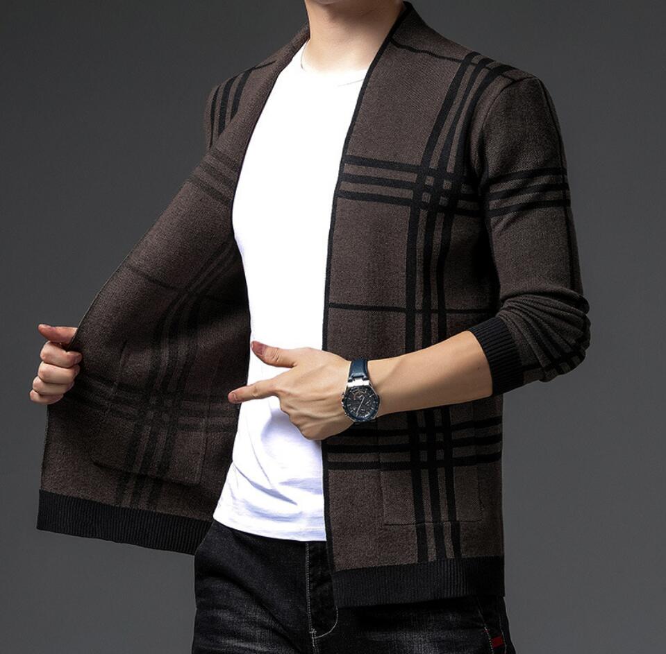 Men's Sweaters Spring and autumn new knitted cardigan men Korean version trend slim casual knitted sweater men's thin sweaters coat