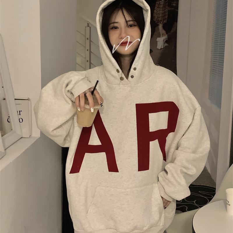 Women's Hoodies & Sweatshirts Letter Print Autumn Women Vintage Velvet Korean Oversized Pullovers Winter Big Pockets Boyfriend Warm M501, Rice gray
Women's Hoodies & Sweatshirts Letter Print Autumn Women Vintage Velvet Korean Oversized Pullovers Winter Big Pockets Boyfriend Warm M501, Rice gray