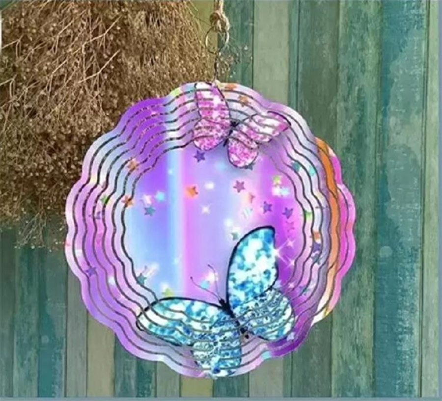 Blank Sublimation Wind Spinner Decorations Metal Painting Ornament Double Sides Sublimated Blanks DIY Christmas Party Gifts Halloween 10inches