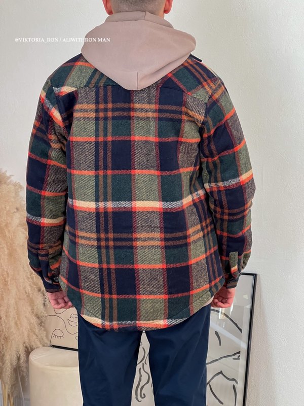 Garaouy Plaid Jacket Men's Autumn Winter Casual Fleece Lapel Warm Slim Fit Lamb Wool Thick Shirt All-match Coats Male 220322