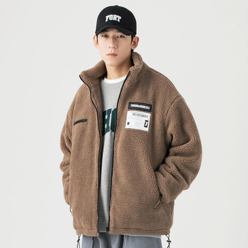 Men' Jackets Korean Fashion Autumn And Winter Zipper Lamb Wool Coat Mens Trend Loose Casual Plus Velvet Thick Jacket Men Streetwear, Black
Men' Jackets Korean Fashion Autumn And Winter Zipper Lamb Wool Coat Mens Trend Loose Casual Plus Velvet Thick Jacket Men Streetwear, Black
