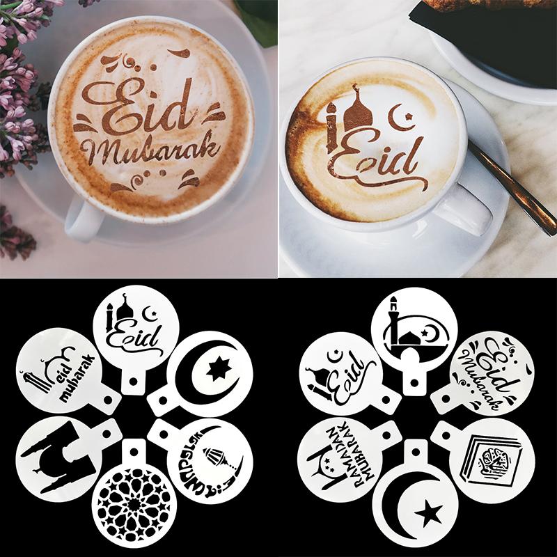 Party Decoration 6pcs/set EID Mubarak Coffee Mold Cake Cupcake Stencil Template Barista Cappuccino Strew Pad Duster Spray Tools
Party Decoration 6pcs/set EID Mubarak Coffee Mold Cake Cupcake Stencil Template Barista Cappuccino Strew Pad Duster Spray Tools