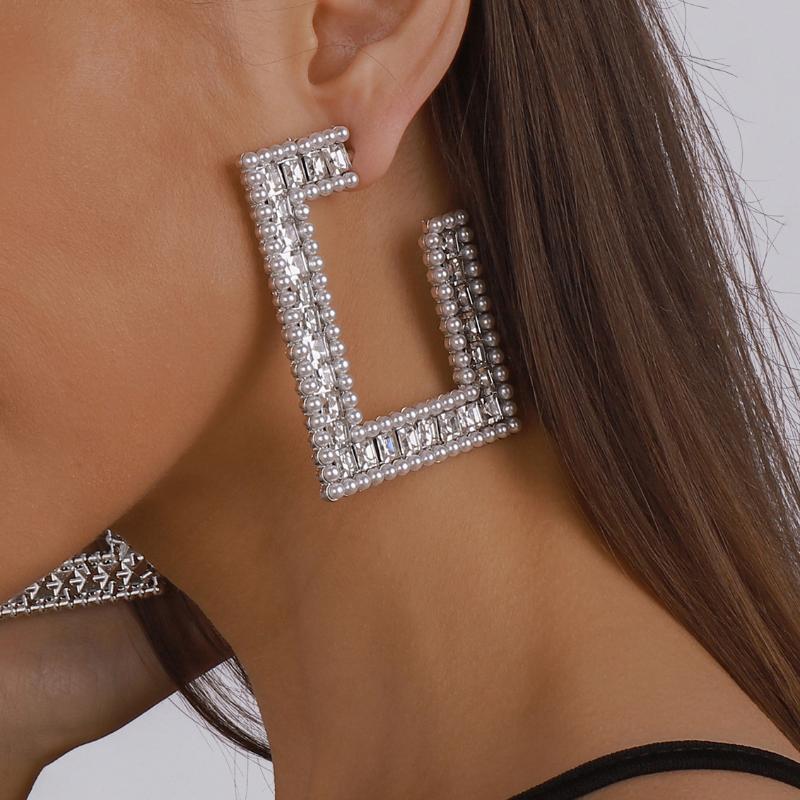 Hoop & Huggie Exaggerated Fashion Rhinestone Big Earrings For Women Wedding Bridal Punk Large Square Pearl Dinner Party JewelryHoop
Hoop & Huggie Exaggerated Fashion Rhinestone Big Earrings For Women Wedding Bridal Punk Large Square Pearl Dinner Party JewelryHoop