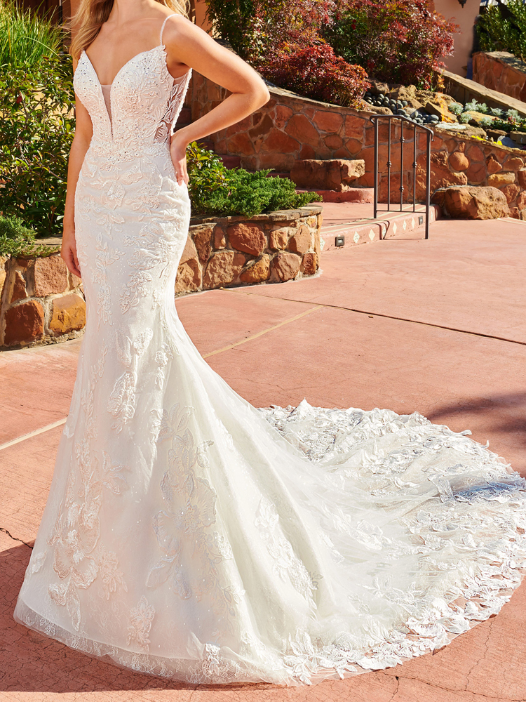 Sexy Mermaid Wedding Dresses with Bolero Illusion Side Court Train Bridal Gowns Zipper with Buttons Back