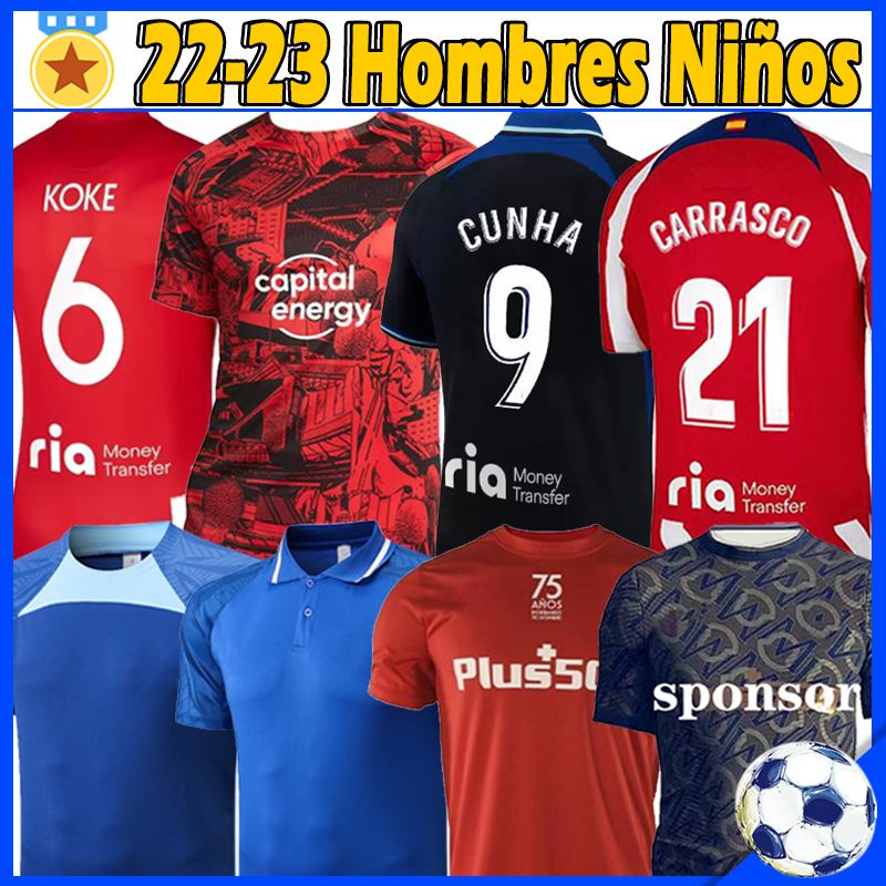 XXXL 4XL 22/23 CUNHA Soccer Jerseys GRIEZMANN JOAO FELIX KOKE M. Llorente 75th jersey 2022 2023 Champion hombres Ninos camisetas Atletico MadridS football shirt, Majing 21-22 away
XXXL 4XL 22/23 CUNHA Soccer Jerseys GRIEZMANN JOAO FELIX KOKE M. Llorente 75th jersey 2022 2023 Champion hombres Ninos camisetas Atletico MadridS football shirt, Majing 21-22 away