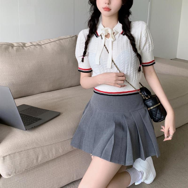 Work Dresses Cute Girls Pleated Skirt 2 Pieces Sets Women White Knitted Top Mini Summer Two Pcs Thin Sweet Preppy SetsWork, Grey skirt
Work Dresses Cute Girls Pleated Skirt 2 Pieces Sets Women White Knitted Top Mini Summer Two Pcs Thin Sweet Preppy SetsWork, Grey skirt