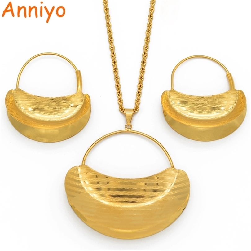 Anniyo Big Hyperbole Pendant Necklaces Earrings Jewelry Set For Women Gold Color Fulani African Ethiopian Wedding Gifts #207206 201222
Anniyo Big Hyperbole Pendant Necklaces Earrings Jewelry Set For Women Gold Color Fulani African Ethiopian Wedding Gifts #207206 201222