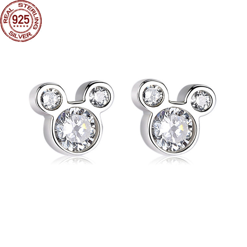 Popular S925 Sterling Silver Jewelry Simple Personality Zircon Cartoon Mouse Earrings Charms Female Girlfriends Gift for Women Fashion Acces
Popular S925 Sterling Silver Jewelry Simple Personality Zircon Cartoon Mouse Earrings Charms Female Girlfriends Gift for Women Fashion Acces