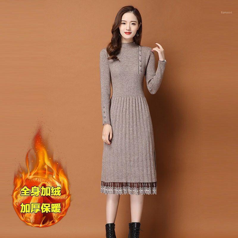 Casual Dresses Brushed And Thick 2022 Autumn Winter Dress Long Style For Women Over The Knee With Overcoat Lace Knitted Woolen
Casual Dresses Brushed And Thick 2022 Autumn Winter Dress Long Style For Women Over The Knee With Overcoat Lace Knitted Woolen
