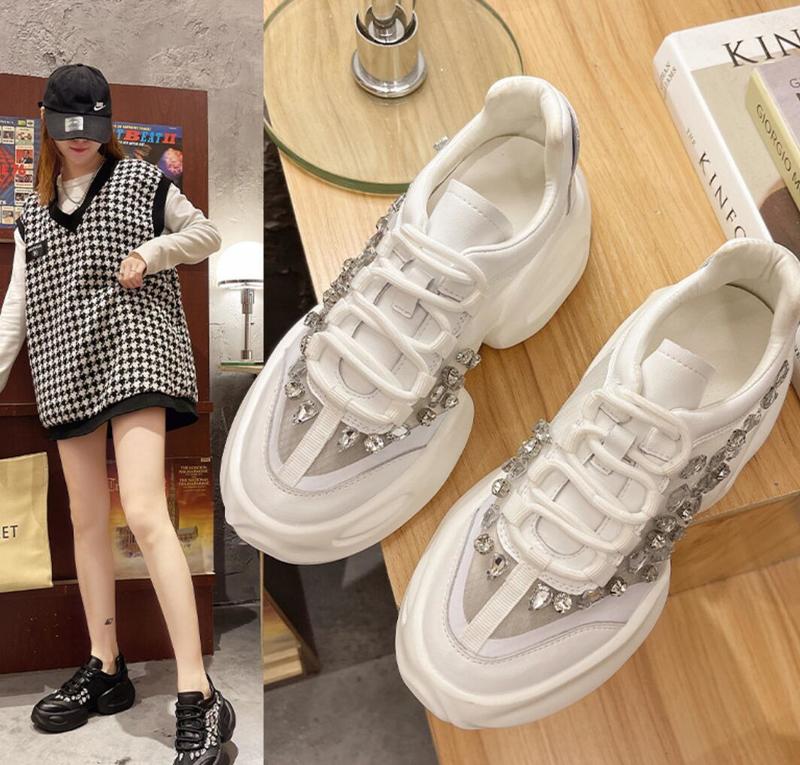 Koovan Thick Bottom Sneakers 2021 New Trend Women's New Sports Casual Shoes Small White Sneakers Lady Single Shoes CX220402, Black
Koovan Thick Bottom Sneakers 2021 New Trend Women's New Sports Casual Shoes Small White Sneakers Lady Single Shoes CX220402, Black