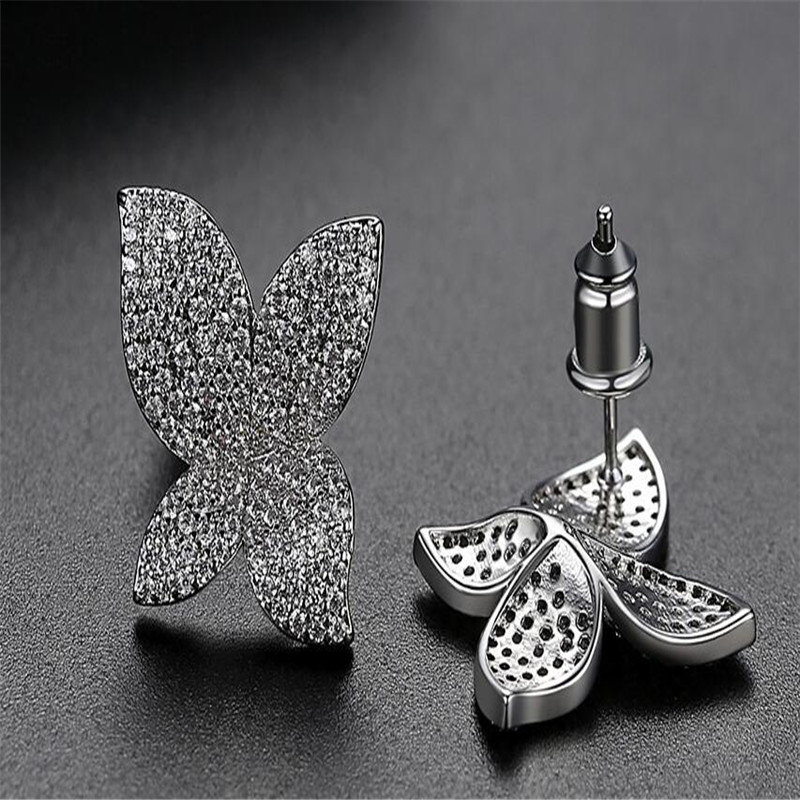 2022 Choucong Stud Earrings Luxury Jewelry 18K White Gold Fill Pave White Sapphire CZ Diamond Gemstones Party Promise Women Flower Earring For Lover G
