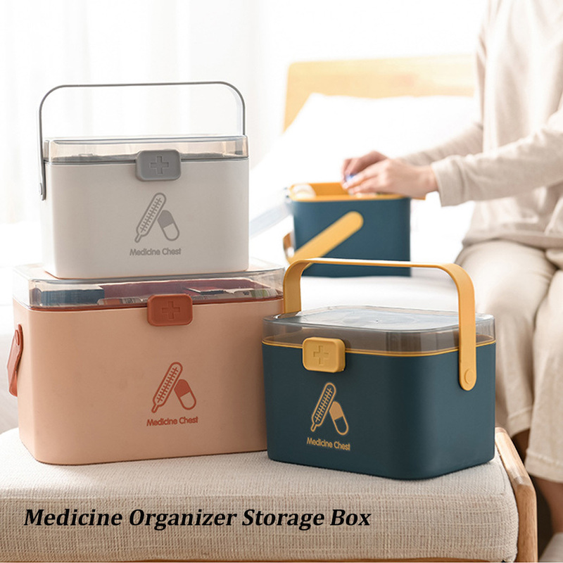 Multi-functional Emergency Pills Case Chest First Aid Kit Container Portable Household Plastic Medicine Organizer Storage Box 220711