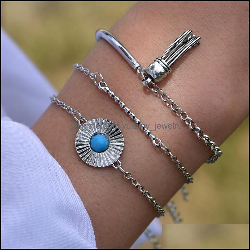 Id Identification Bracelets Jewelry Isang Selling Bracelet Set European And United States Fashion Turquoise Tassel Women Girls Drop Deliver
Id Identification Bracelets Jewelry Isang Selling Bracelet Set European And United States Fashion Turquoise Tassel Women Girls Drop Deliver