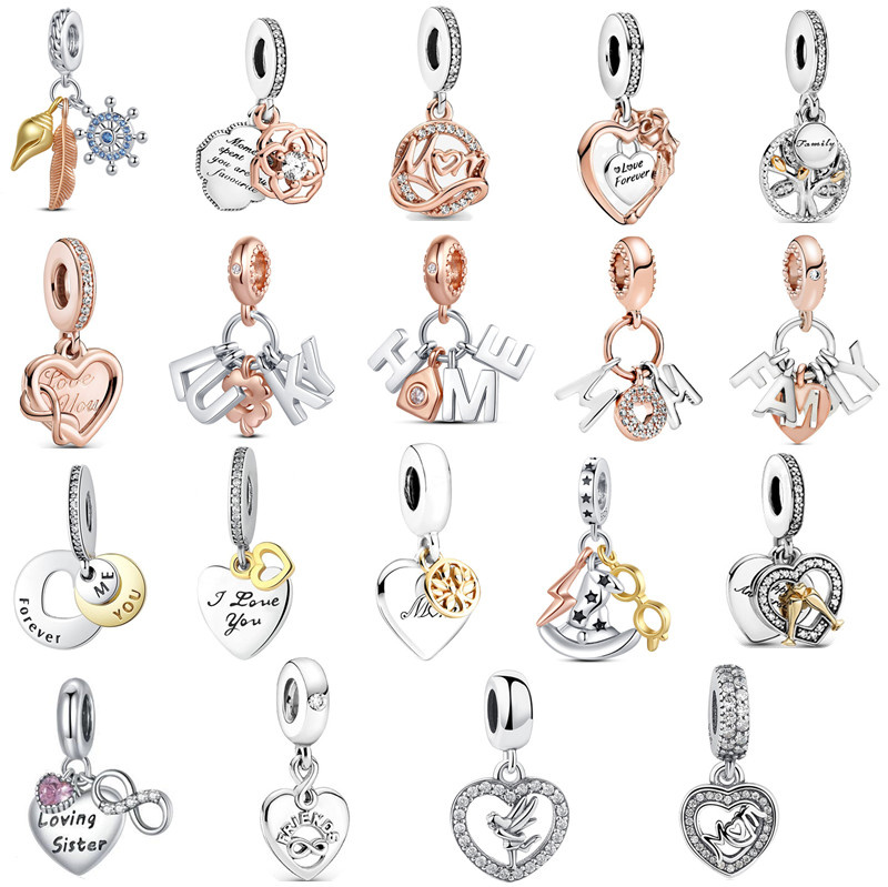 s925 Sterling Silver Charms DIY Letters Rose Gold Beaded Women's Fashion Pendants Original for Pandora New Bracelet Luxury Ladies Mom Jewelry Gifts
s925 Sterling Silver Charms DIY Letters Rose Gold Beaded Women's Fashion Pendants Original for Pandora New Bracelet Luxury Ladies Mom Jewelry Gifts