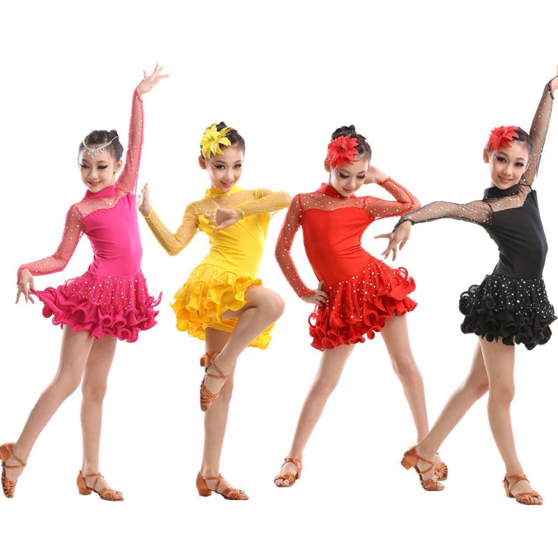 Stage Wear Est Sexy Lace Long Sleeve Sequin Girls Kids Ballroom Dresses / Tango Salsa Latin Dance Dress Children, Black 
Stage Wear Est Sexy Lace Long Sleeve Sequin Girls Kids Ballroom Dresses / Tango Salsa Latin Dance Dress Children, Black