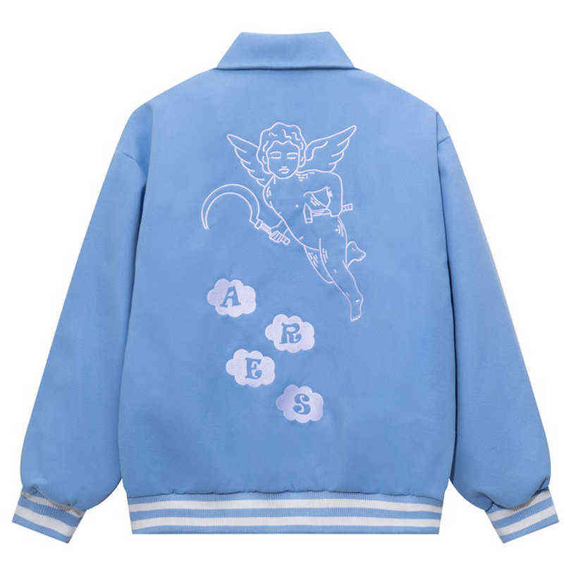 2021 Hip Hop Angel Letter Embroidery Jackets Mens Harajuku Streetwear Bomber Jacket Autumn Couple Baseball Coats Unisex T220728, Sky blue
2021 Hip Hop Angel Letter Embroidery Jackets Mens Harajuku Streetwear Bomber Jacket Autumn Couple Baseball Coats Unisex T220728, Sky blue