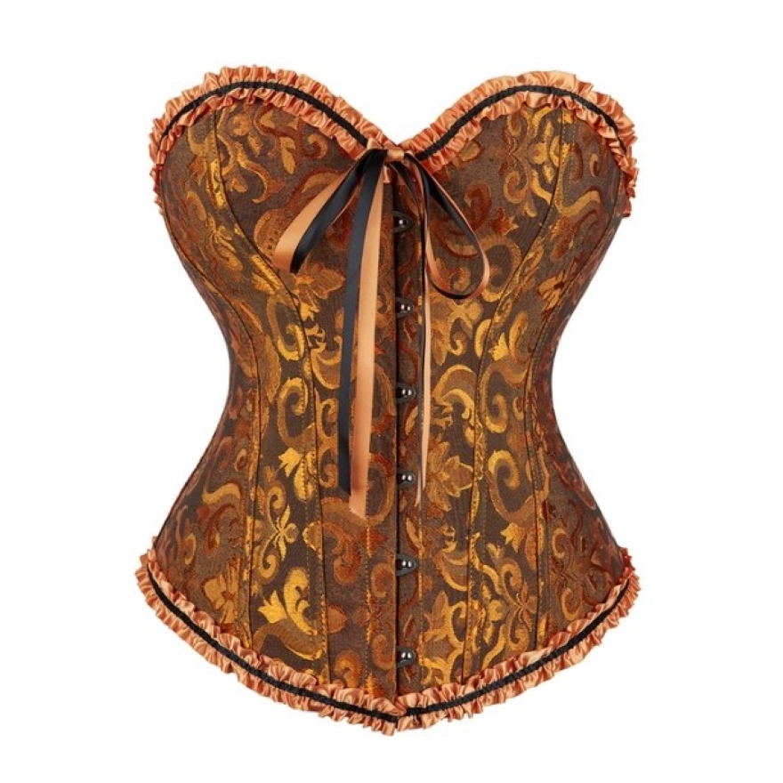 Plus Size Brocade Corset Top with Floral Embroidery Elegant Overbust Bodice for Special Occasions Wedding or Parties XS-6XL