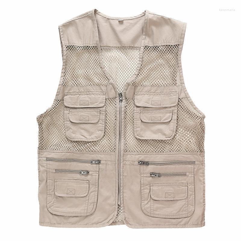 Men's Vests Summer Khaki Mesh Vest Men Thin Breathable Hollow Sleeveless Cotton Multi-pocket Hunting Tactical Male Outdoor Outerwear Kare22, Beige
Men's Vests Summer Khaki Mesh Vest Men Thin Breathable Hollow Sleeveless Cotton Multi-pocket Hunting Tactical Male Outdoor Outerwear Kare22, Beige