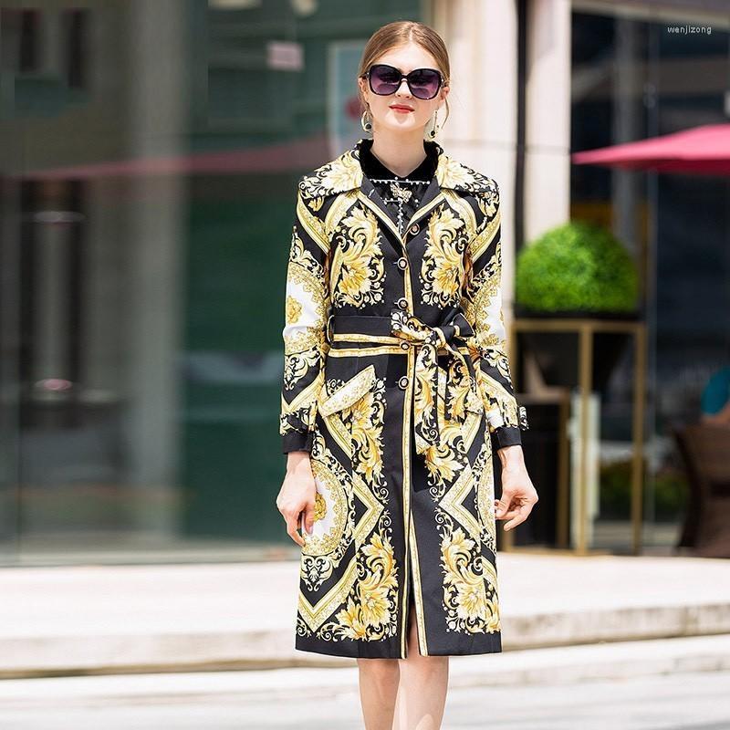 Women' Trench Coats 2022 Autumn And Winter Coat Women High Quality Runway Designer Belt Long Sleeve Turn-Down Collar Vintage Printing, Yellow
Women' Trench Coats 2022 Autumn And Winter Coat Women High Quality Runway Designer Belt Long Sleeve Turn-Down Collar Vintage Printing, Yellow