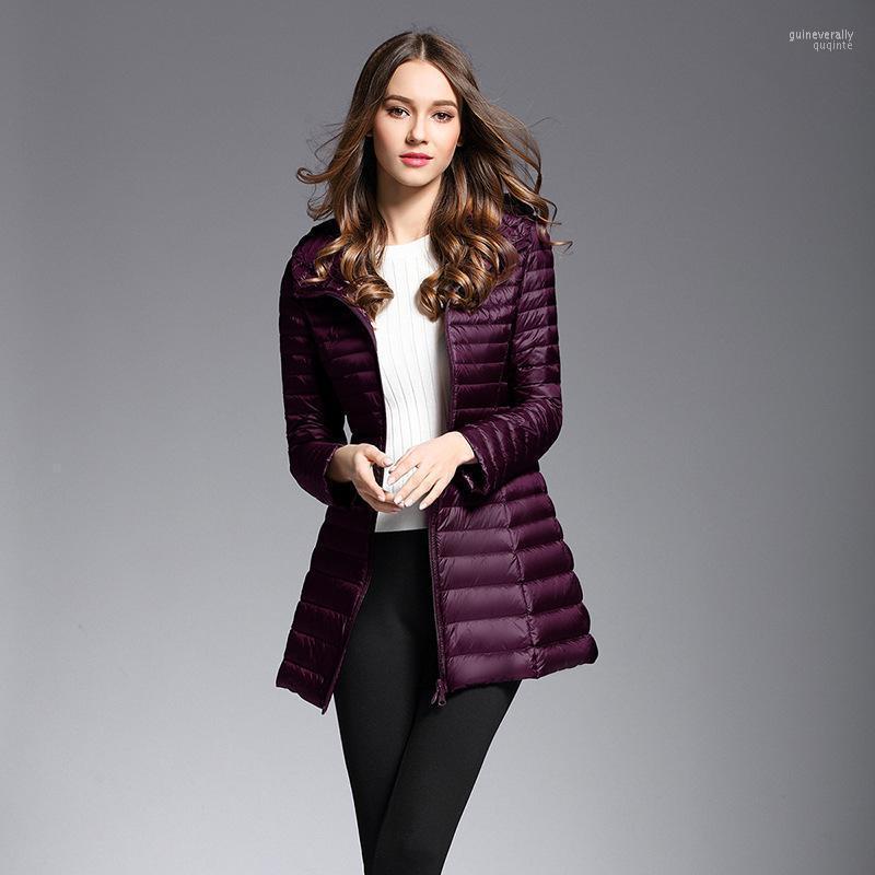 Winter Long Warm Coat Women Ultra Light White Duck Down Jacket Women' Hooded Parka Female Jackets Windproof & Parkas Guin22, Black 
Winter Long Warm Coat Women Ultra Light White Duck Down Jacket Women' Hooded Parka Female Jackets Windproof & Parkas Guin22, Black