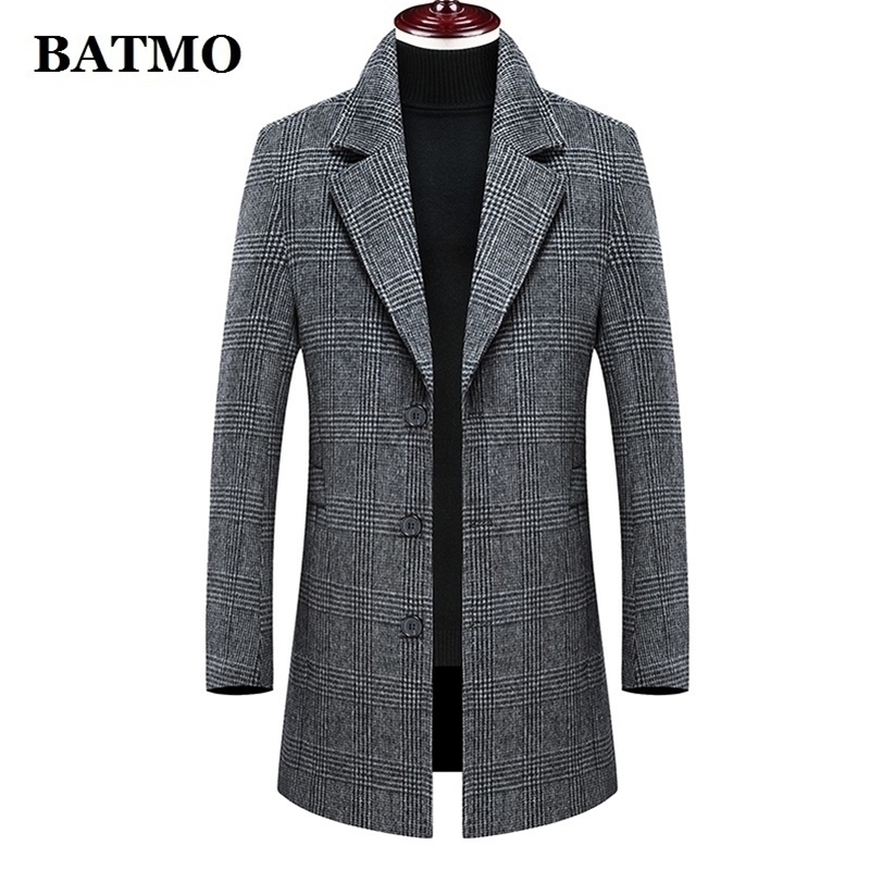 BATMO arrival winter high quality wool plaid trench coat menmens wool casual jacketsplussize M4XL 898 201116, Gray 
BATMO arrival winter high quality wool plaid trench coat menmens wool casual jacketsplussize M4XL 898 201116, Gray